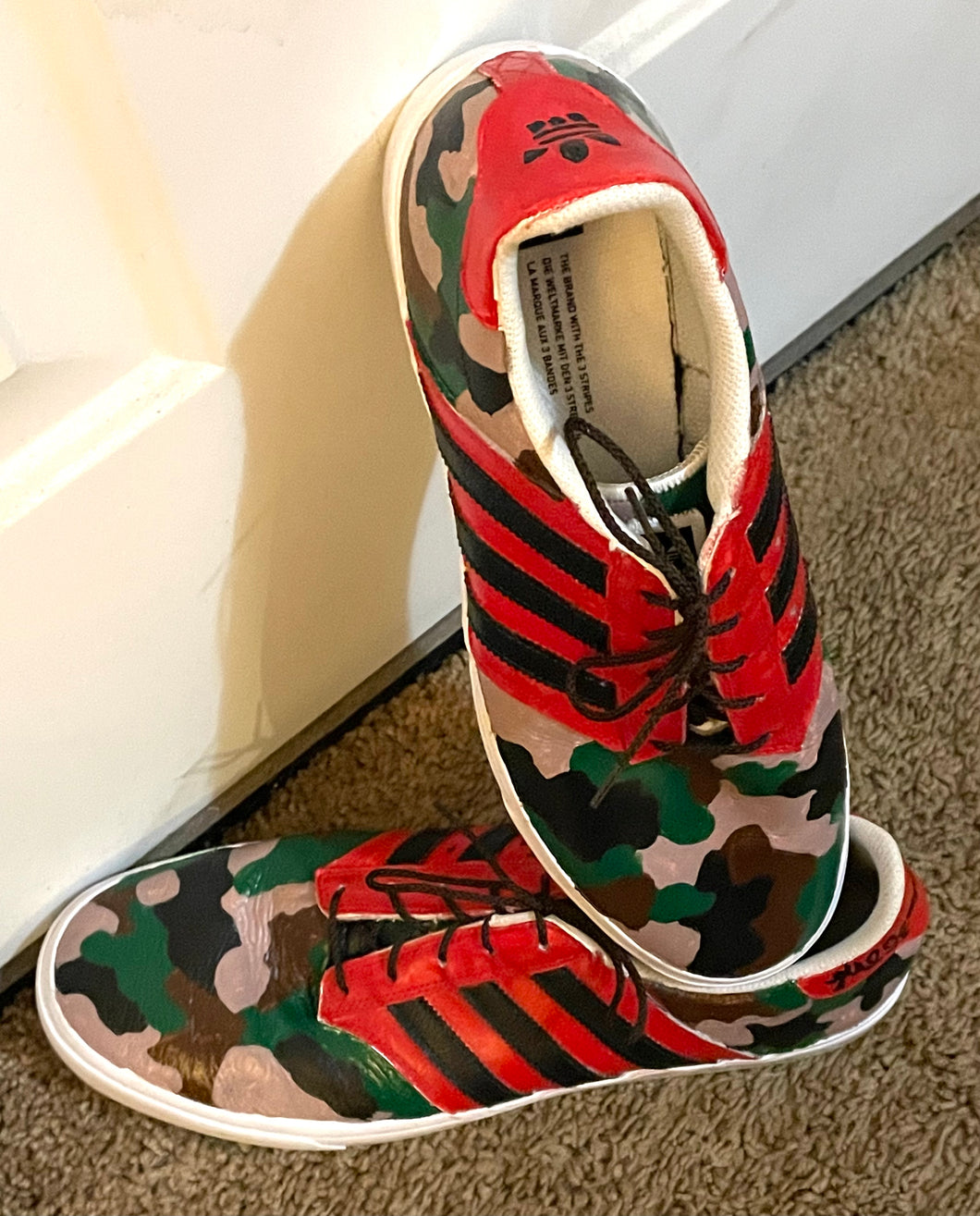 A SHOES - ADIDAS CAMO AND RED